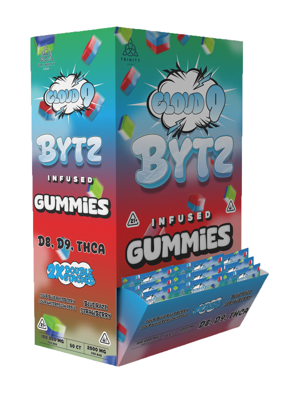 Box of Cloud 9 BYTZ Infused Gummies 
