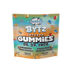 Package of BYTZ Infused Gummies with colorful 