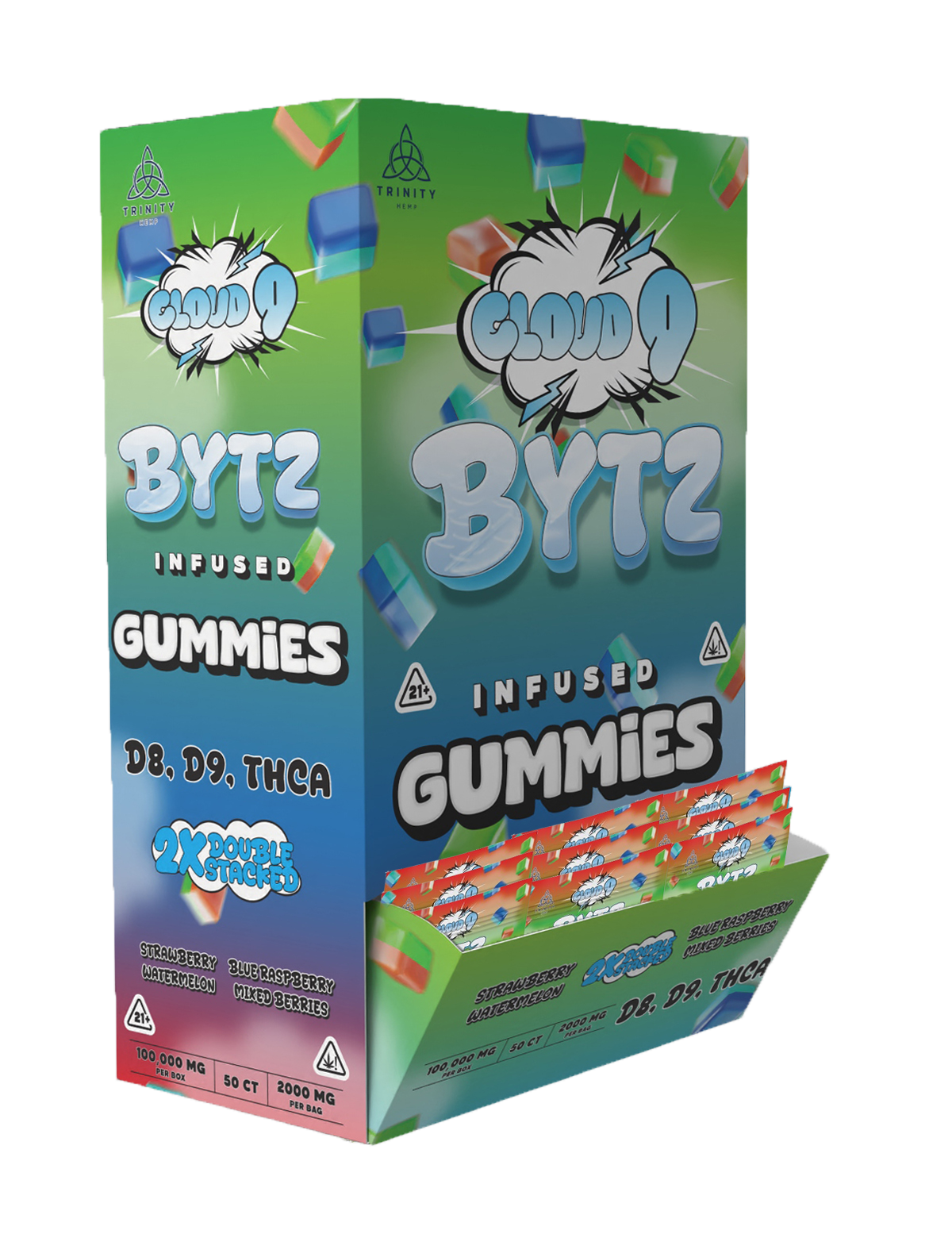 Box of Cloud 9 Bytz Infused Gummies 