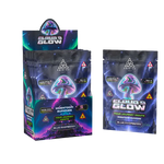 A display box and individual pouch of Skin Ty Cloud's Glow Mushroom Gummies 