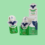 Green packaging of Trinity Flying Eagle prerolls on a light green background