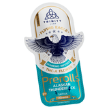 Trinity Hemp Flying Eagle THC-A Flower Prerolls packaging with eagle illustration on a white background