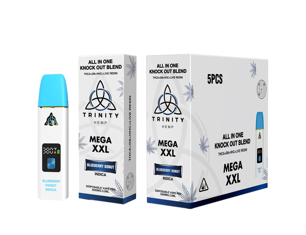 Trinity Hemp vape device and packaging 