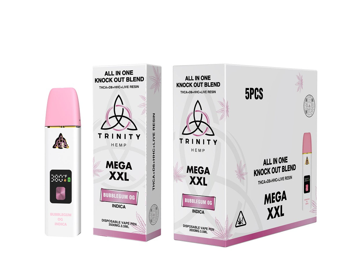 Trinity Hemp vape device and packaging 