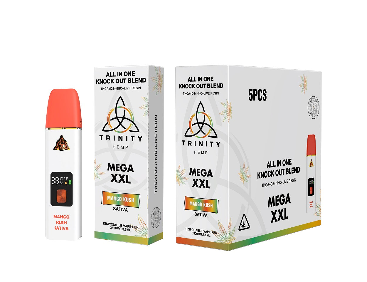 Trinity Hemp vape device and packaging 