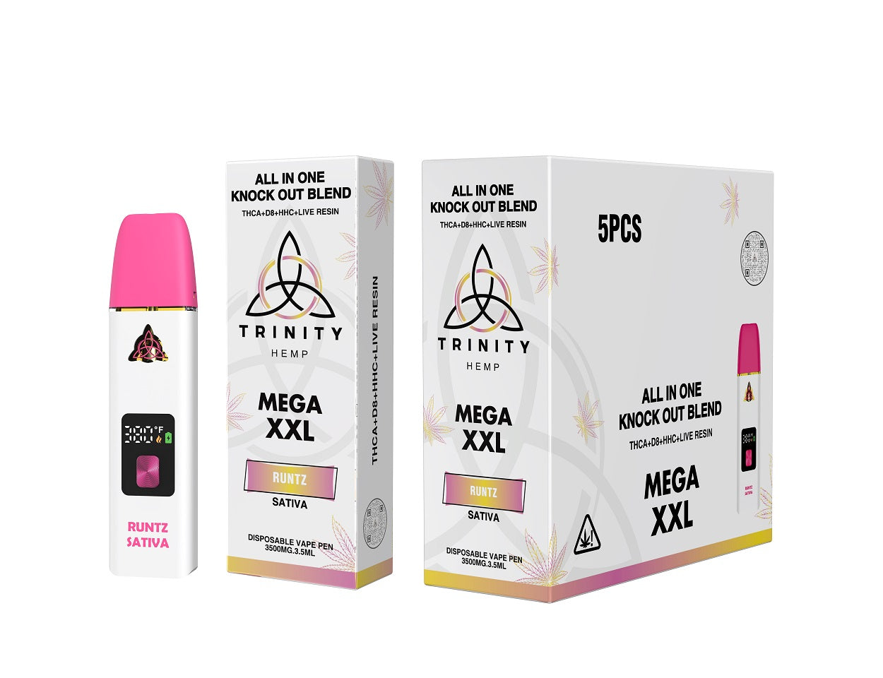 Trinity Hemp vape device and packaging 