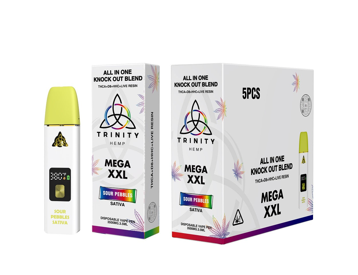 Trinity Hemp vape device and packaging 