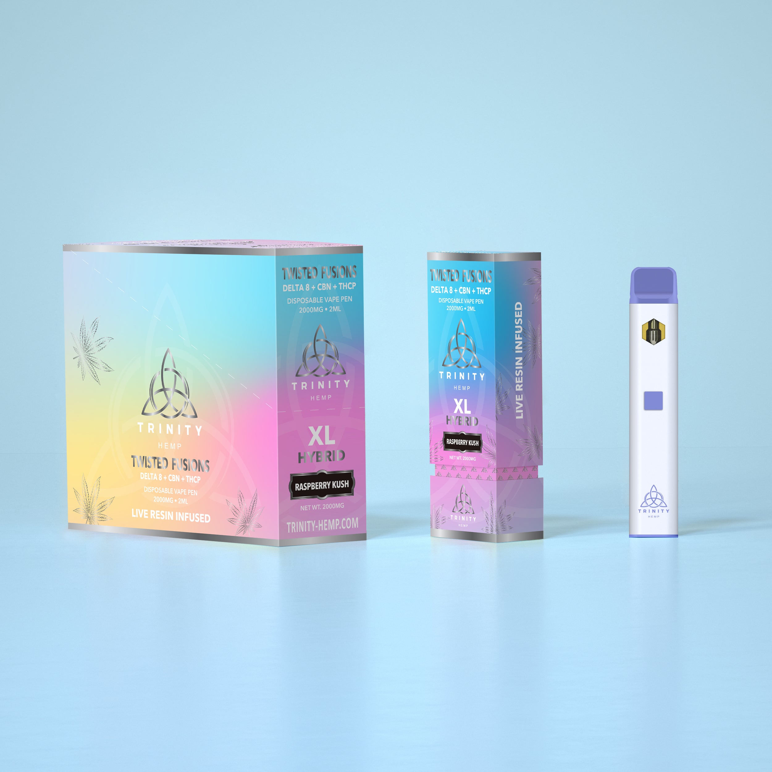 Trinity vape device and packaging