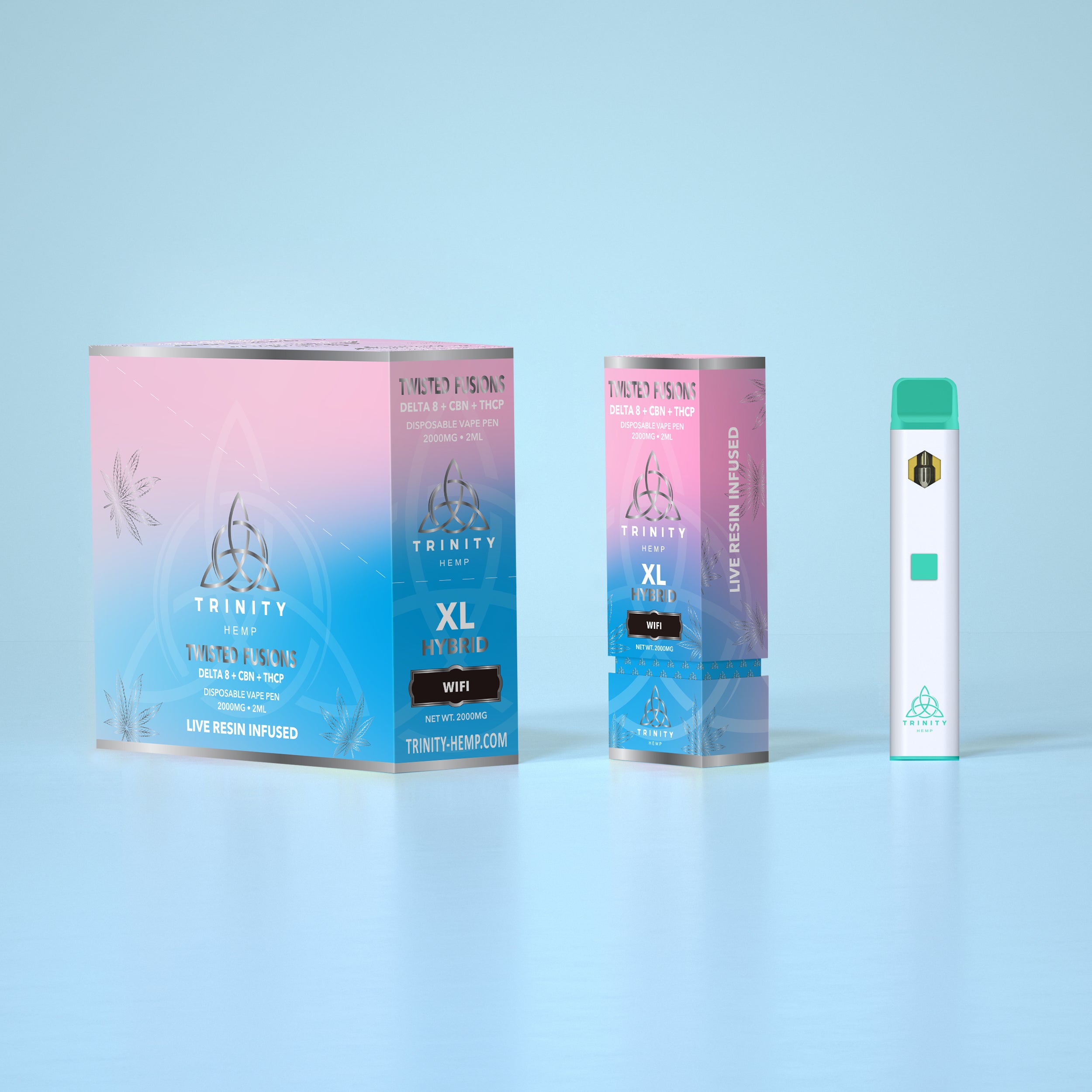 Trinity vape device and packaging